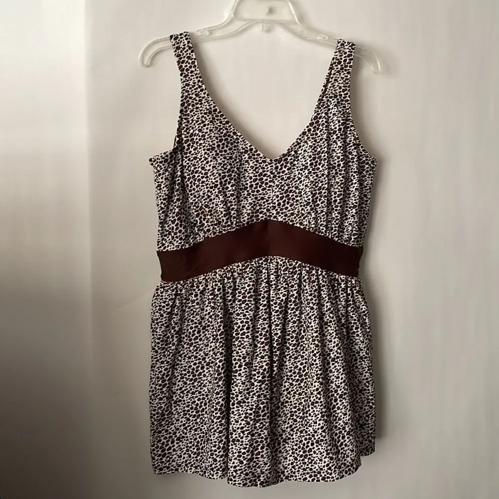Leopard print one piece swimsuit swim dress size 18W